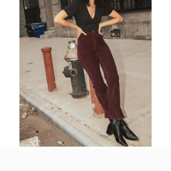 Corduroy True Vintage  High Waisted Purple Velvet Jeans 70s Y2k Blokecore 90s - Picture 3 of 14